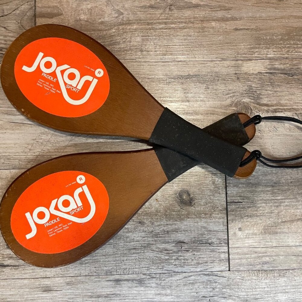 Vintage Jokari Champ Model Sport Craft Wood Pair Of Paddles 2x USA